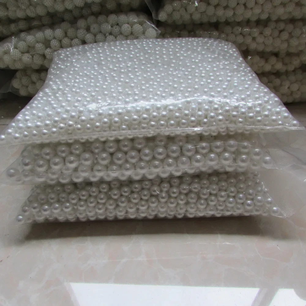 흰색 구멍이 없는 진주 헤어 액세서리, DIY 하이 모조 진주 도매, DIY 전화 뷰티 필수, 2mm-20mm 500g