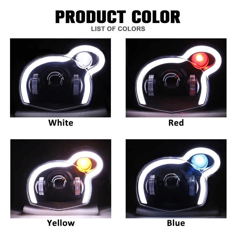 For BMW G650GS / Sertao R13 2011-2017 LED Headlight Motorcycle Lights  Hi/Low Beam White DRL Red/White/Blue Devil Eye Lamp