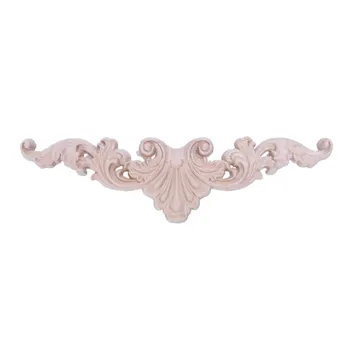 Wood Carved Corner Onlay Applique Frame Decor Furniture Craft Unpainted Type:20*5cm
