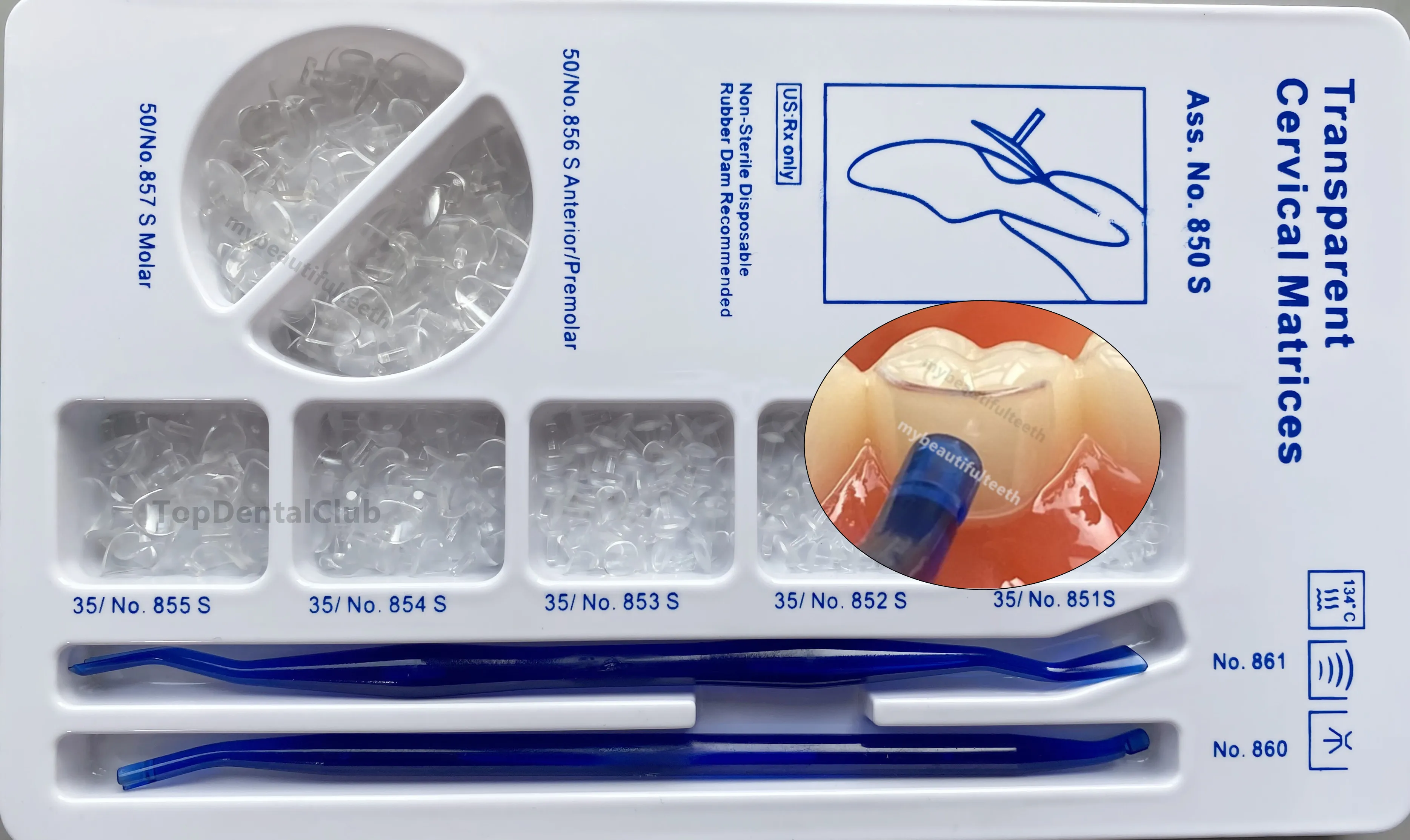 

Dental Transparent Cervical Matrices Composite Resin Gingival Retractor Clear Matrix KERR Hawe Style Autoclaved Veneer Template