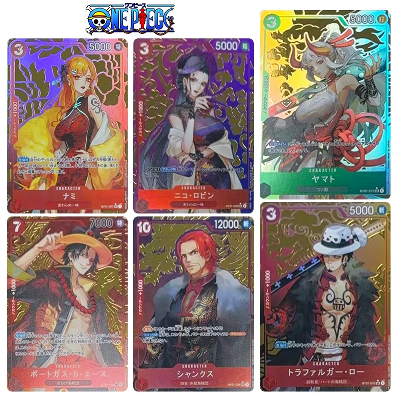 

DIY ONE PIECE 9pcs/set Anime characters Shanks Yamato Collection flash card homemade Game card Christmas birthday gift toys