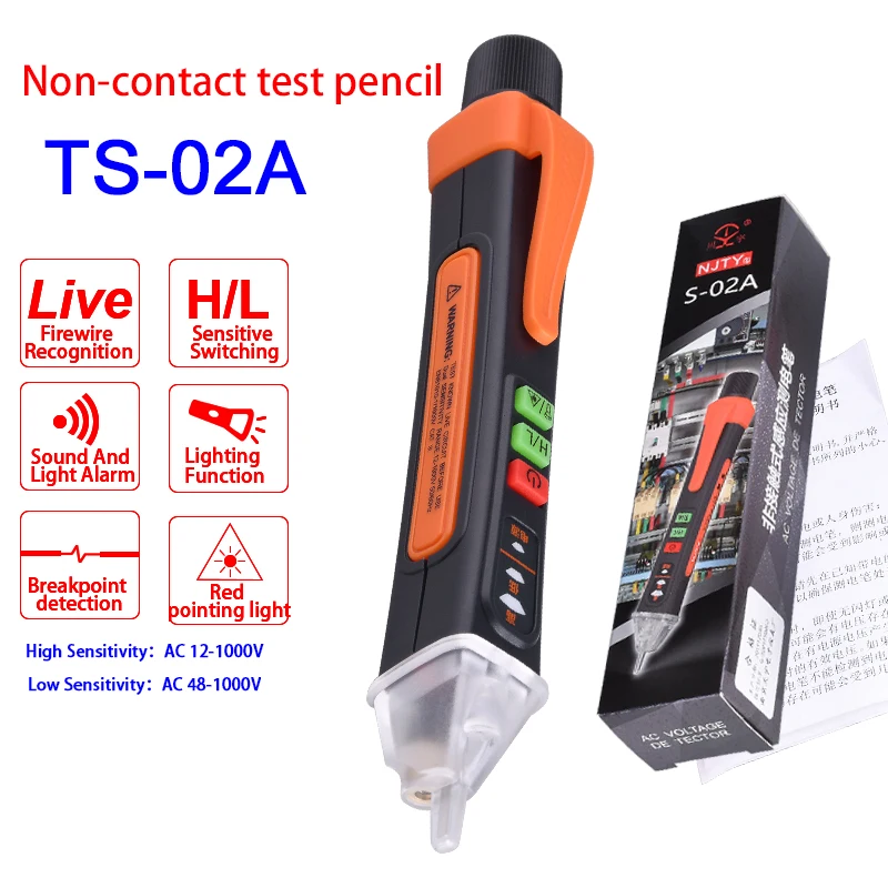 Voltage Detector Smart Non-Contact Voltage Tester 12-1000V AC Voltage Detector Meter Tester Pen Sound Alarm Light Indicator With Infrared laser