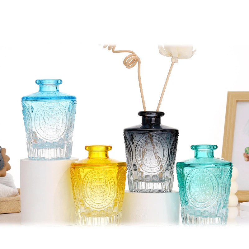 DIY Aromatherapy Bottle, Gradient Color Glass Jars, Perfume Essential Oil Flask, Vase Insertion, 150ml, 5oz, 6 Units 2