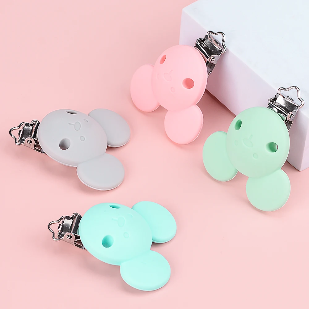 2PCS Lofca Silicone Clips Round Shaped Baby Pacifier Round Clips BPA Free DIY Pacifier for Chain Nursing Teething pacifier clips
