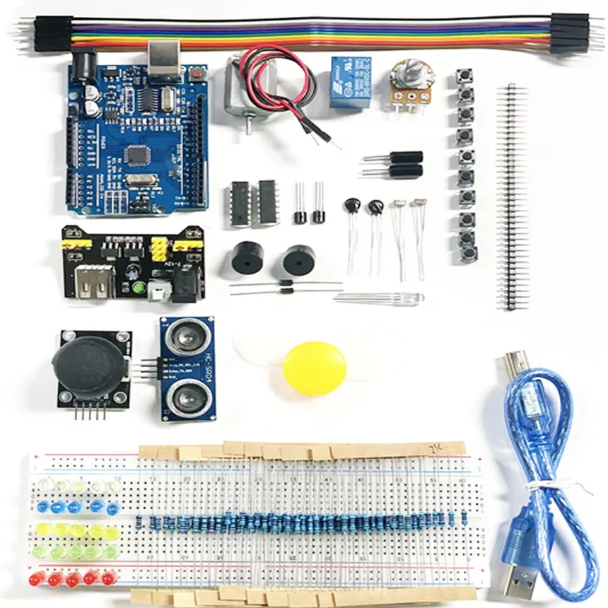 Kits for Uno R3 MEGA 2560 Rocker Motors Ultrasonic Relays LEDs Breadboards Resistors etc. Beginner's Kits