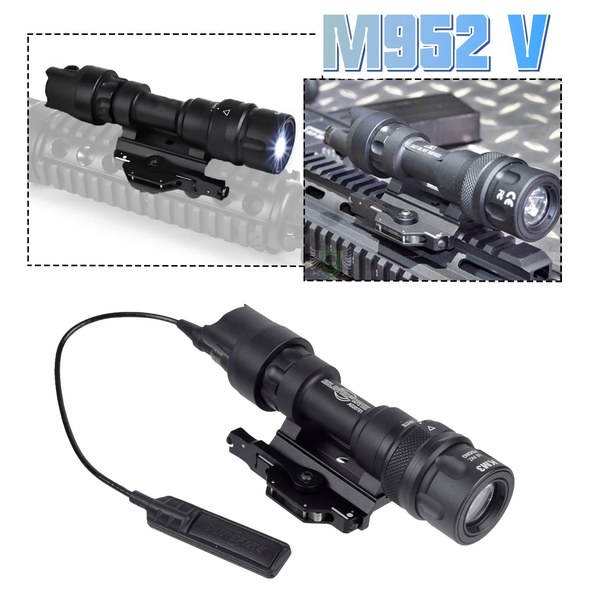 

M952 M952V Touch Tactical Weapons Flashlight Surefire Scout Light Mount Strobe For CR123A Rifle AR15 M16 QD Fit Picatinny Rail