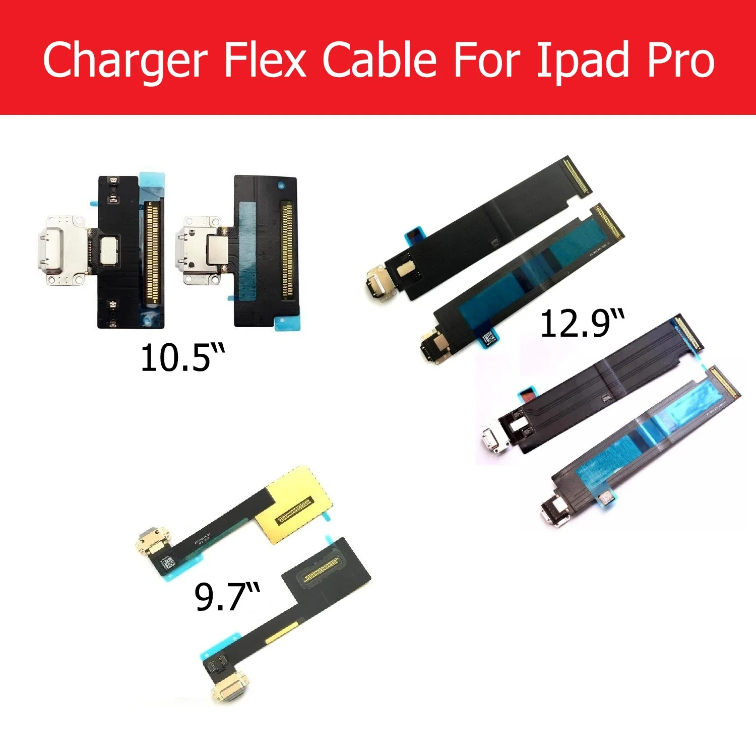

Geniune Charging Port Flex Cable For ipad Pro 9.7" & 10.5" USB Charger Connector Flex cable For ipad 12.9" Charging Flex cable
