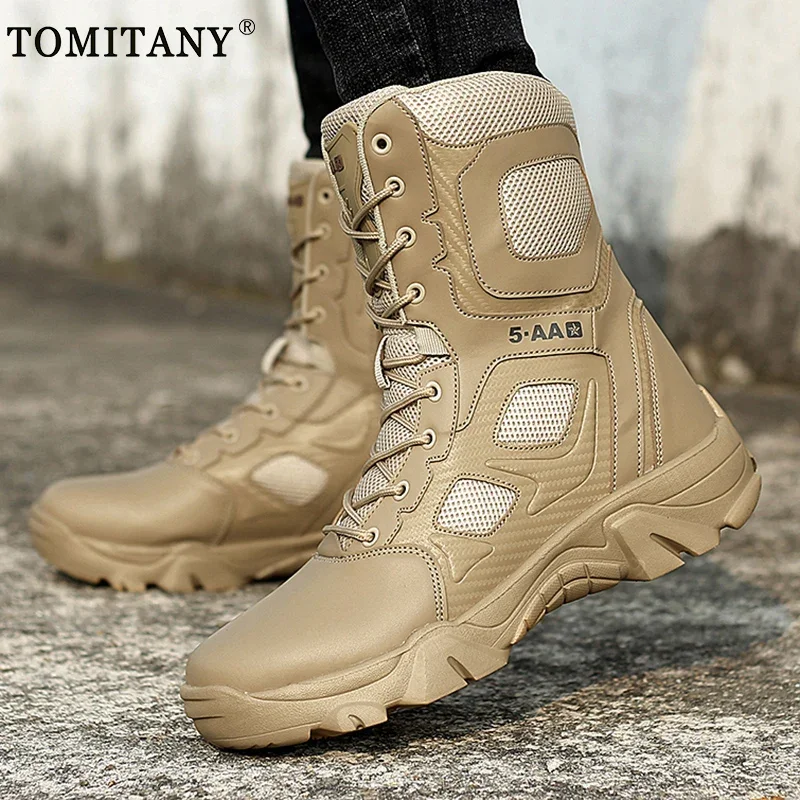 Men Shoes 2024 Winter Men Combat Tactical Boots Ankle Work Safety