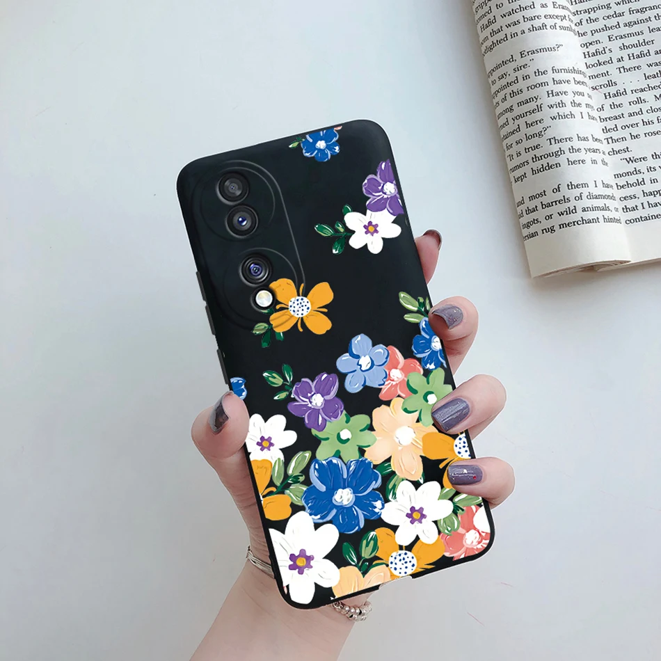 Stylish Flower Soft Silicone Phone Case for Huawei Honor 70 Series