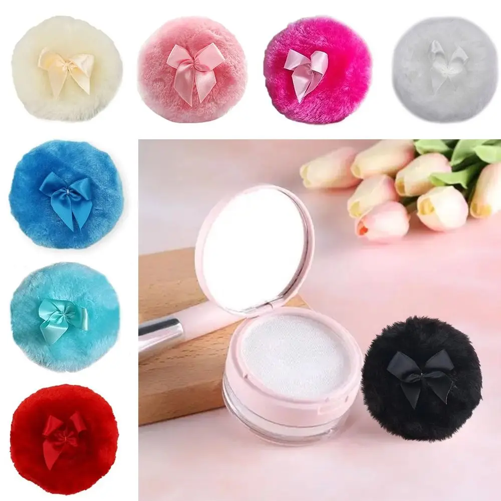 Description Picture 3 of itemLarge Fluffy Powder Sponge Puff Ultra Soft Washable Reusable Velour Face Body Powder Puff Loose Powder Puffs Wet Dry Makeup Tool
