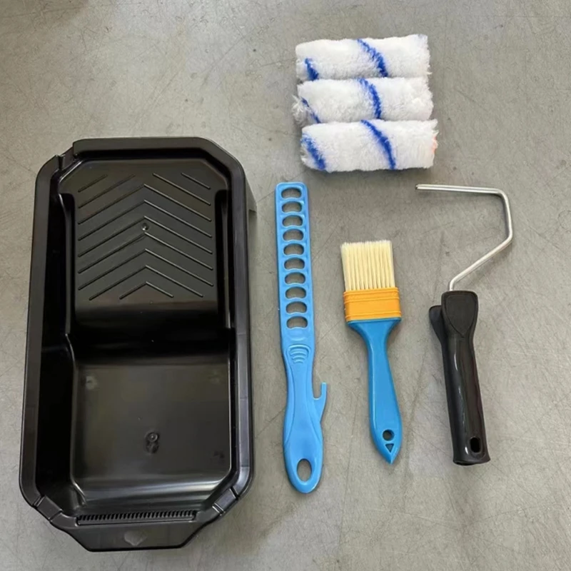 Portable Paint Roller Set Includes Foam and Microfiber Rollers for Wall