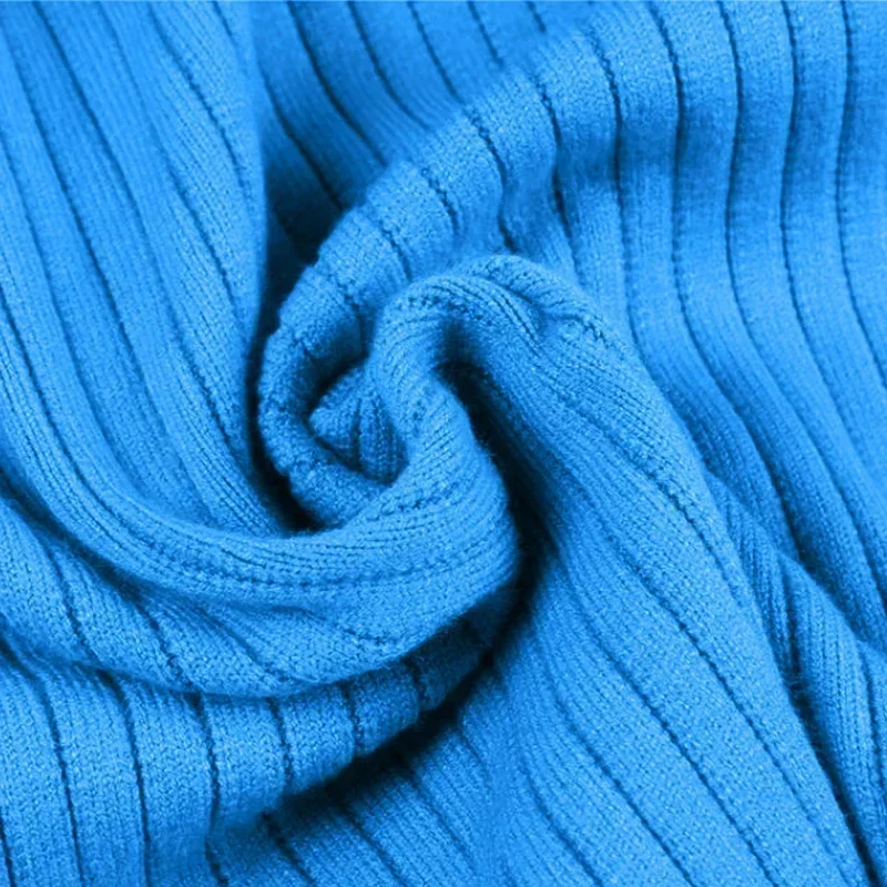 High Quality Men's Autumn and Winter High Neck Knit Shirt Slim Fit Long Sleeve Sweater Solid Color Pullover Tops 5