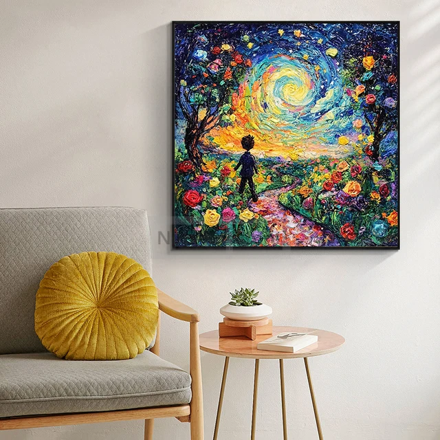 Van Gogh Style The Little Prince Drawing Posters Classics Prints Canvas Oil Painting Wall Art Pictures Home Room Modern Decor 3
