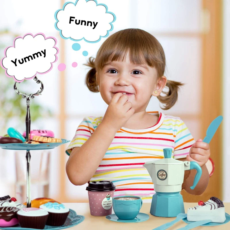 

Детский чайный семейный игровой набор, деревянный комплект для ролевых игр, кофе, чая, игрушки, посуда, десертный игровой набор, послеобеденный чай, ролевые игрушки