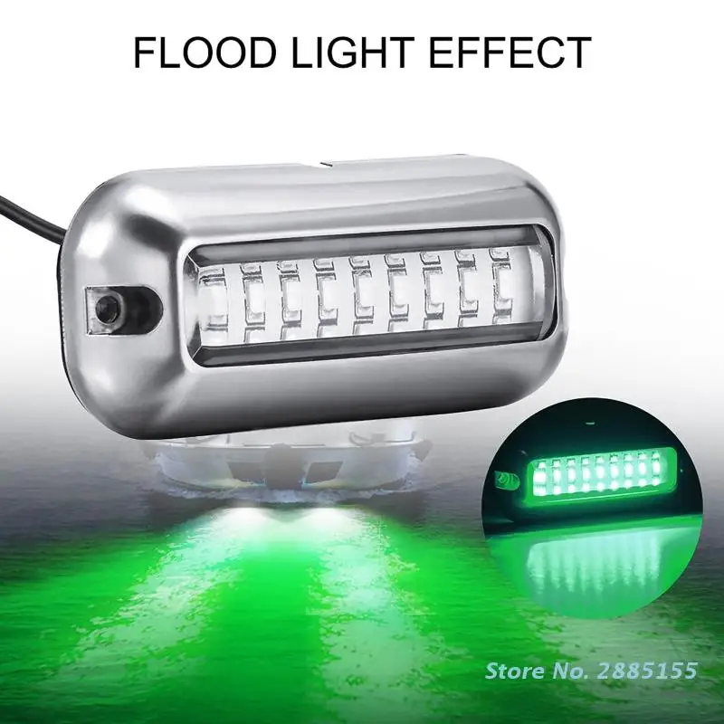 Boat Navigation Light 80W 42 LED Underwater Pontoon Marine Boat Transom Light IP68 Waterproof LED Ship Beam Light