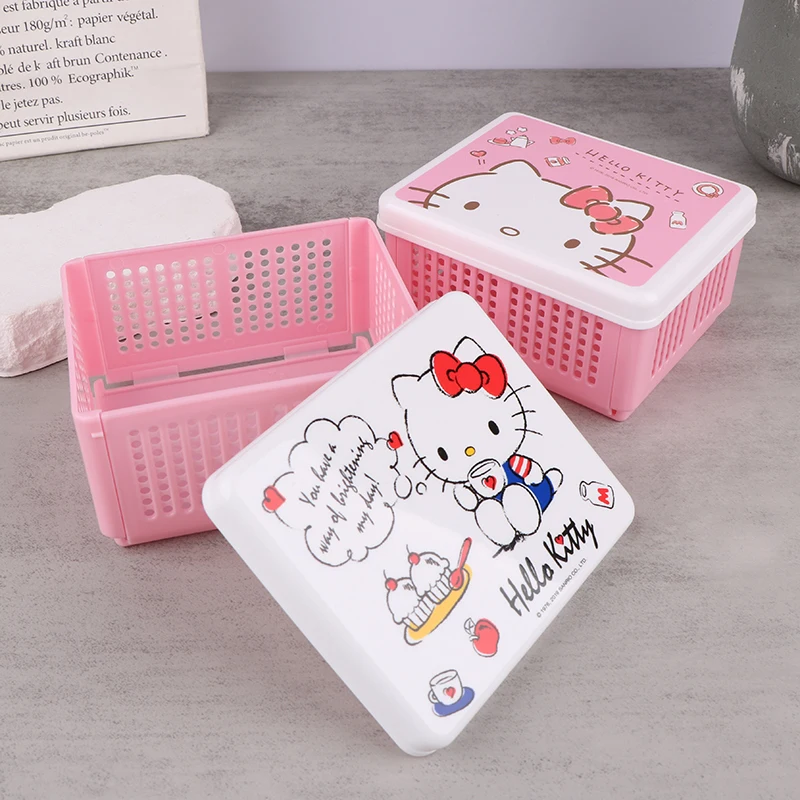 

Kawaii Hello Kittys Multipurpose Folding Storage Box Cute Cartoon Desktop Miscellaneous Cosmetics Sorting Tidy Up Boxs Gifts