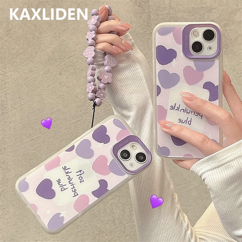 Cute Purple Loving Heart Phone Case For Iphone 13 12 11 Pro Max X Xr Xs Max Back Cover Soft Protective Cases With Hand Chain Aliexpress Cute Purple Loving Heart Phone Case For Iphone 13 12 11 Pro Max X Xr Xs Max Back Cover Soft Protective Cases With Hand Chain Aliexpress
