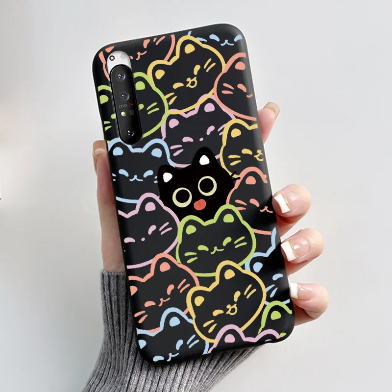 Luxury Cute Cat & Love Rabbit Black Silicone Soft Phone Case