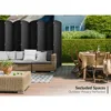 8-Panel Black Room Divider with Double Hinged Panels, 6 ft Tall Folding Privacy Screen 4
