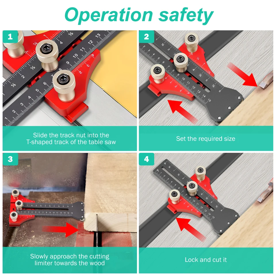 Thin Rip Table Saw Jig With 3 Pulleys - Fast & Safe Thin Strip Cutting Guide For U Slot & T Slot Tables