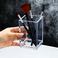 Acrylic Makeup Brush Storage Tube Transparent Eyebrow Pencil Makeup Brush Storage Box Student Desktop Pen Holder
