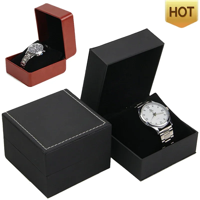 Watch Storage Box PU Single Watch Display Case Organizer Holder Travel Jewelry Organizer For Women Men Gift