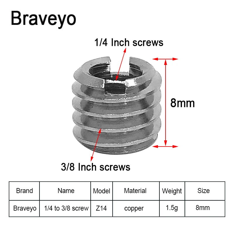 Camera Universal Conversion Screws Nut Tripod Monopod Ballhead Photography Accessories Mount Adapter Switch 1/4 M6 to 3/8 inch
