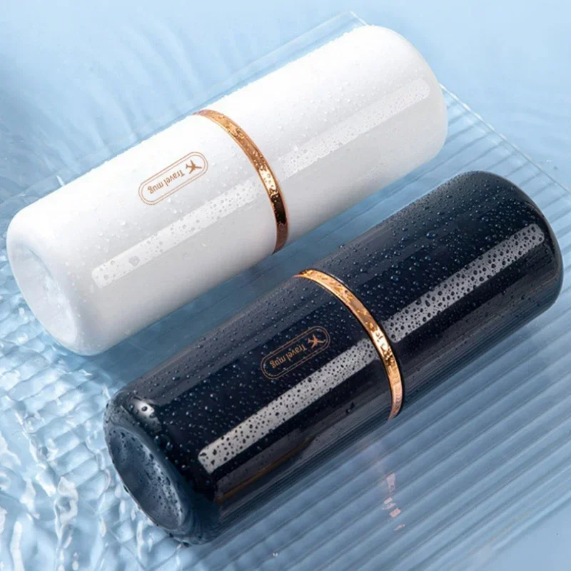 Toothbrush Cup Bathroom Toothpaste Holder Storage Case Box Organizer Travel Portable Travel Toiletries Storage Cup Mouthwash