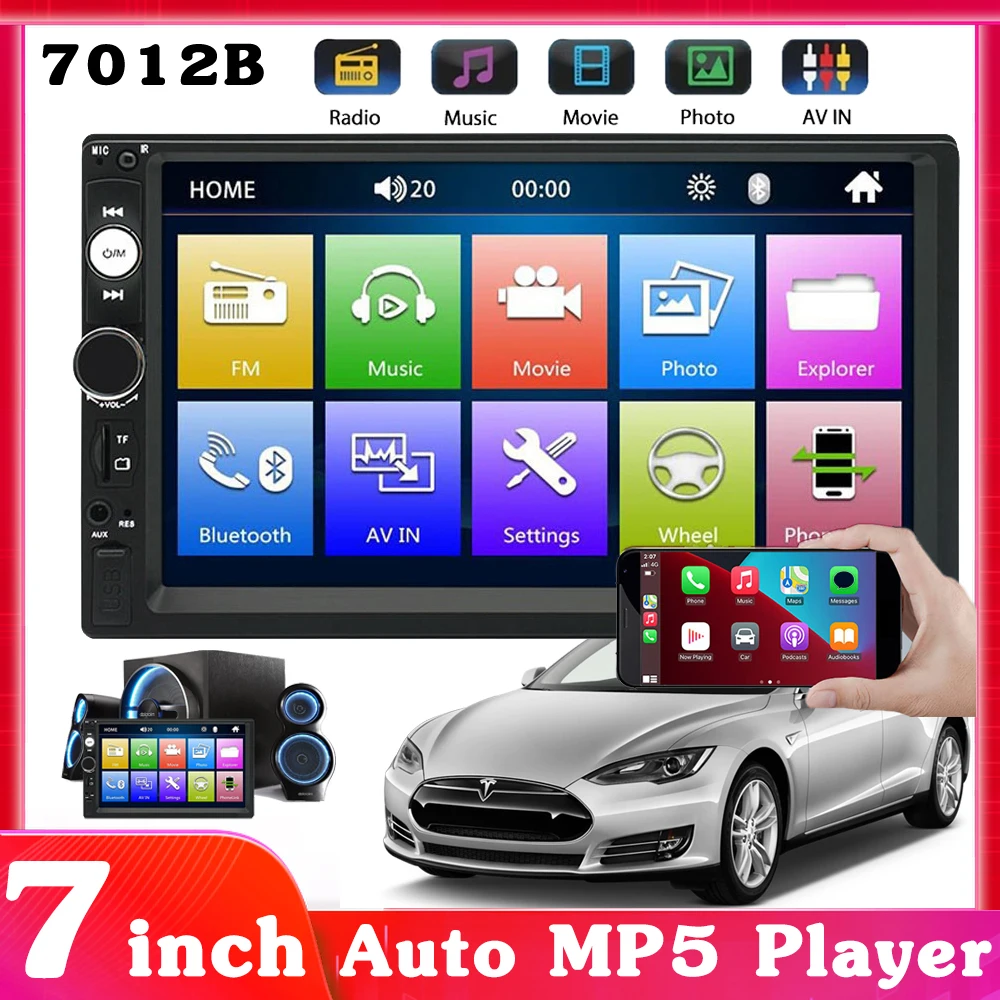 7012B 7 calowy 2 Din Radio samochodowe Autoradio multimedialny ...