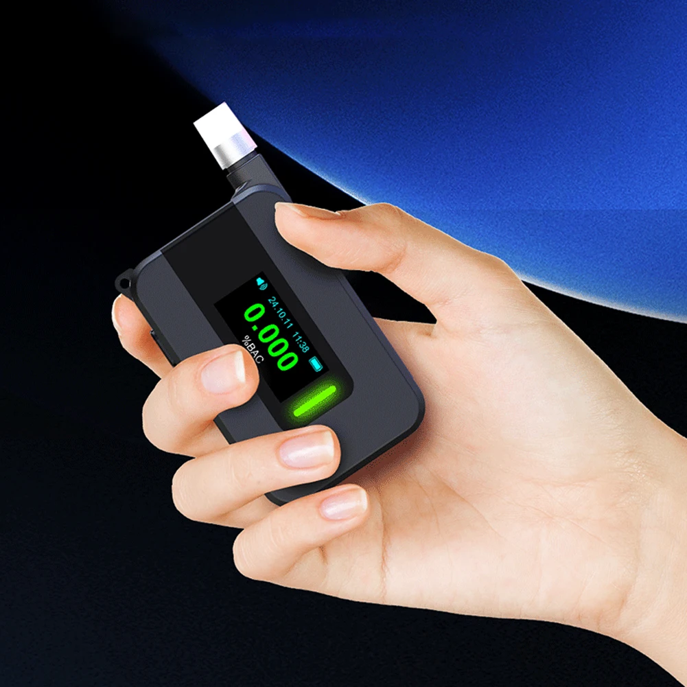 Electrochemical Alcohol Tester USB Rechargeable Professional Breath Alcohol Tester Portable Meter for Professional Use