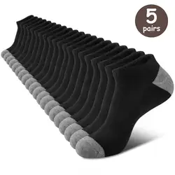 10 Pairs of Breathable Low Cut Odor - Resistant Socks for Outdoor Comfort (5 Pairs Black)