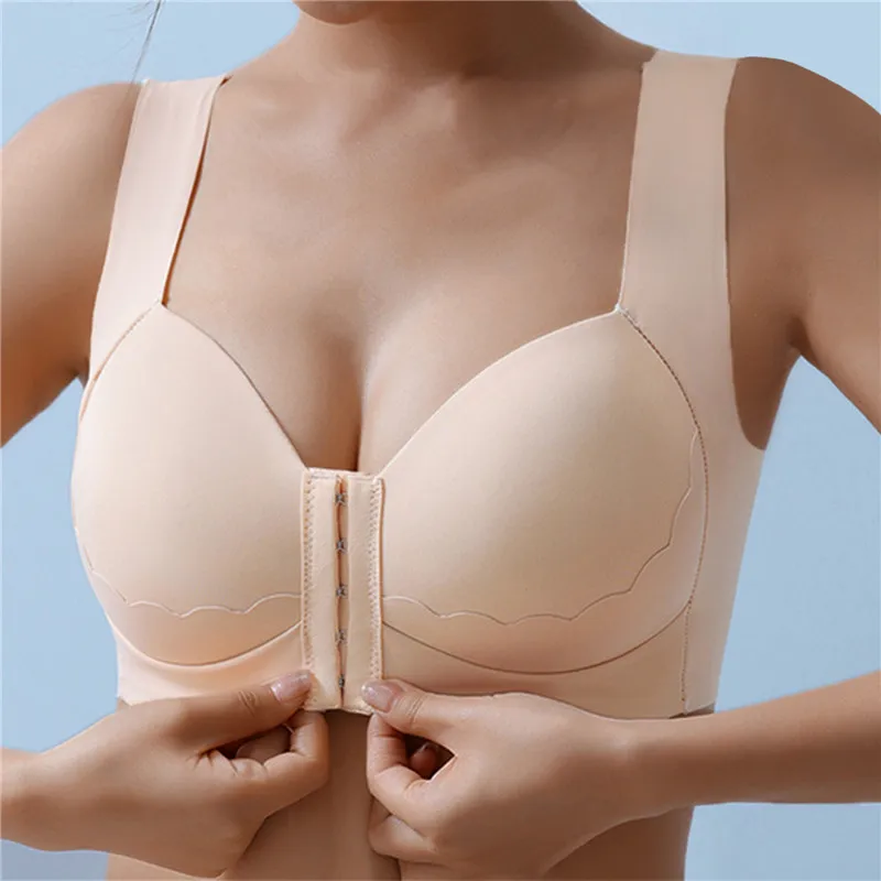 Bras Women Seamless Push Up Bra Front Closure Brassiere Vest