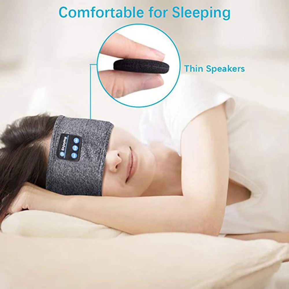 Auricolare Stereo Wireless 5.0 compatibile con Bluetooth Sleep Side Sleeper Eye Mask Sport Headband cuffie auricolari musicali