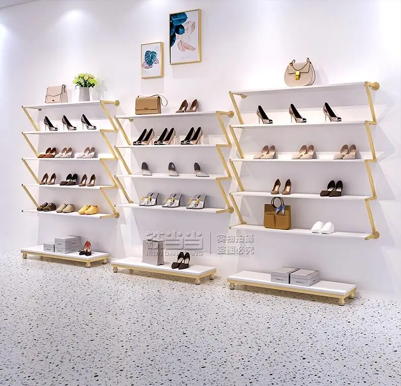 Shoe Rack Display Rack Shop Multi Layer Creative Shoe Store Display Rack  Clothing Store Wall Hanging Gold Bag Shelf - Storage Holders & Racks -  AliExpress