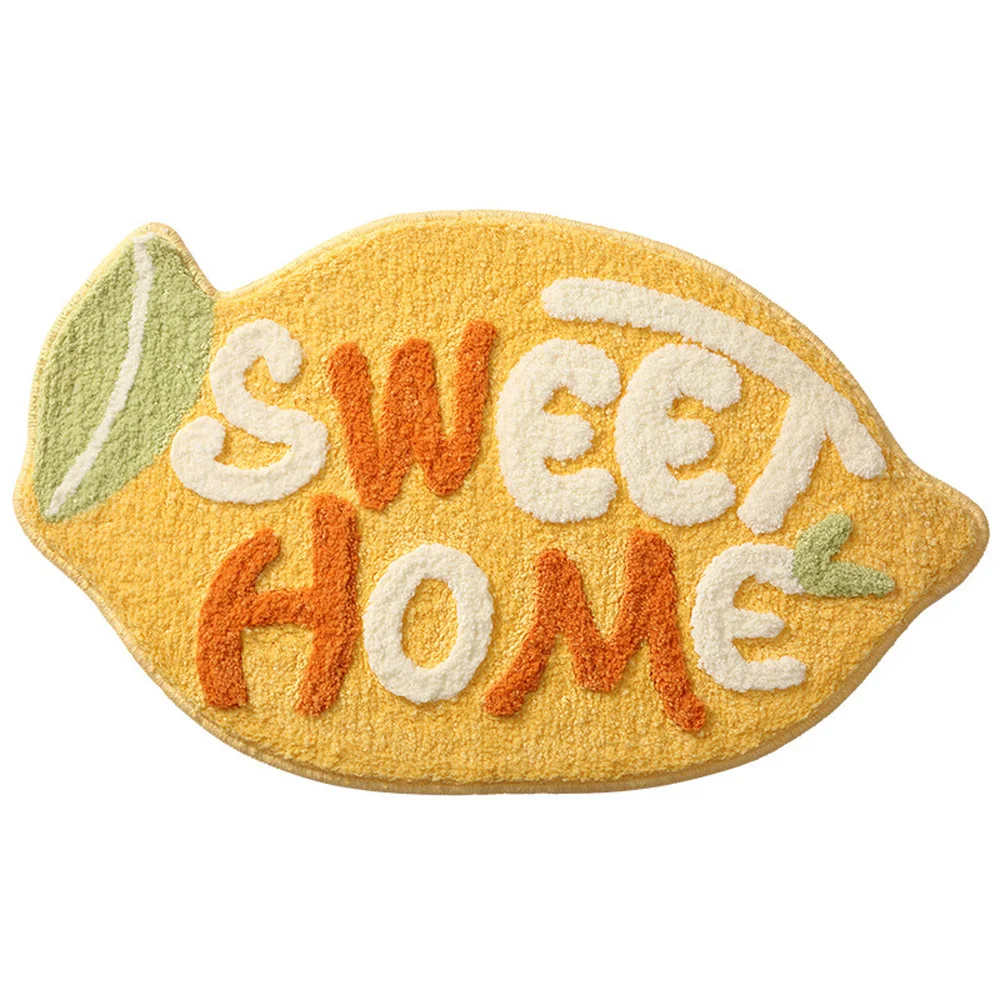 Flocking Fruit Peach Apple Lemon Shape Home Entrance Carpet Bedroom