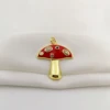 Copper Gold Plated Colored Enamel Mushroom Charms for Necklace DIY Jewelry Making Zirconia Fungi Pendant Jewelry Accessory Gifts 3