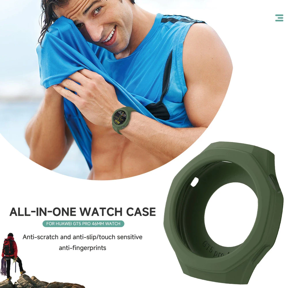 Shockproof Clear Silicone Protective Watch Case - 46mm Cover Shell Replacement