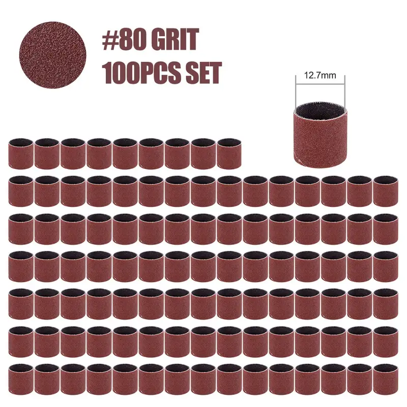 CMCP Sanding Drum Set Grit #80 #100 #120 Dremel With Sanding Mandrels Sanding Bands For Dremel Rotary Tools Abrasive Tools - Image 27