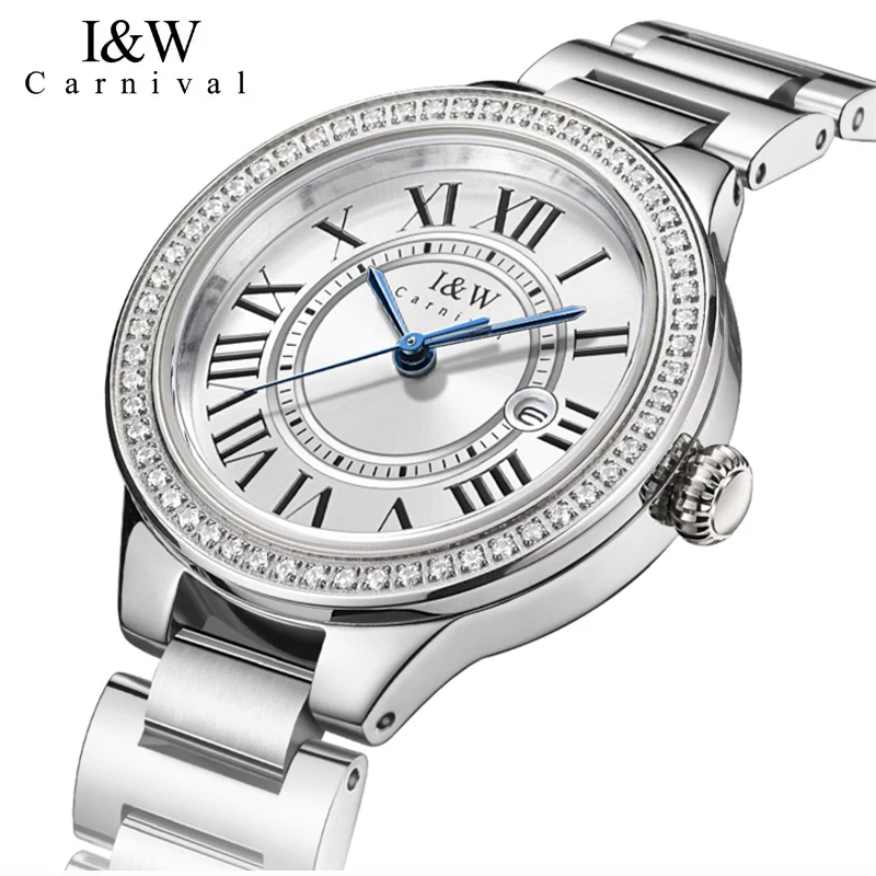 

New CARNIVAL Women Watch Luxury Brand Fashion Ladies Watch Elegant Steel Wristwatch Casual Female Clock Waterproof Montre Femme