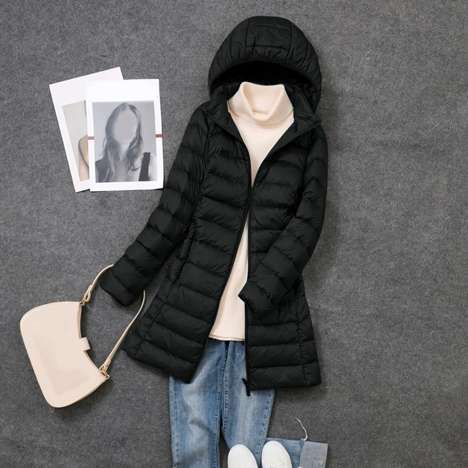 Doudoune Chaude Femme D'hiver Avec Capuche - Parka Polaire épais Coupe-vent, Poches Zippées, Coupe Ajustée (Taille M-3XL)