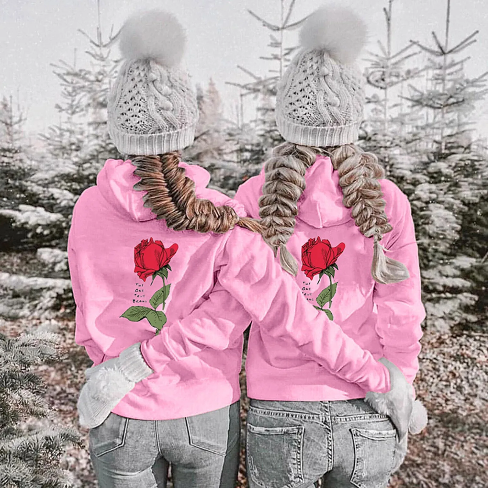 

Women's Casual Long Sleeve Graphic Tee With Pockets Hoodie Sweatshirt Women Pullover Tops Womens Tunic Hoodie