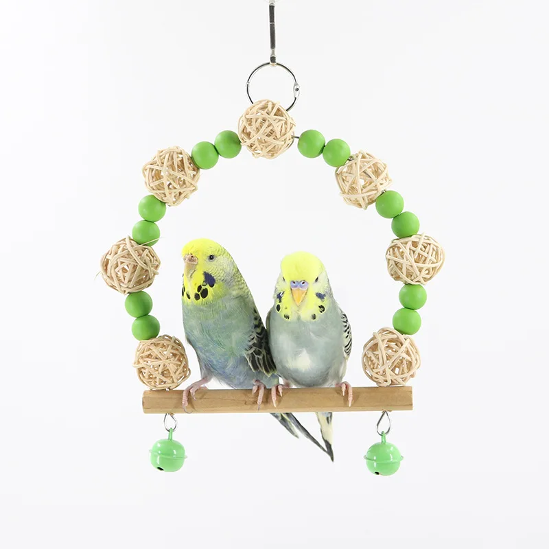 Bird Swing Wooden Parrot Swing Toy Bird Cage Stand Hanging Chewing Toys Training Toy For Parakeet Budgie Parrot Hammock попугаи