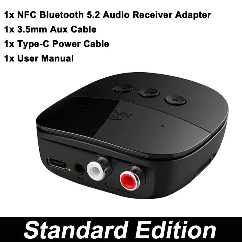 Nfc Bluetooth 5.2 Audio Receiver R/l Rca 3.5mm Aux Usb Stereo Wireless  Adapter Support U Disk/tf With Mic For Car Kit Speaker - Wireless Adapter -  AliExpress