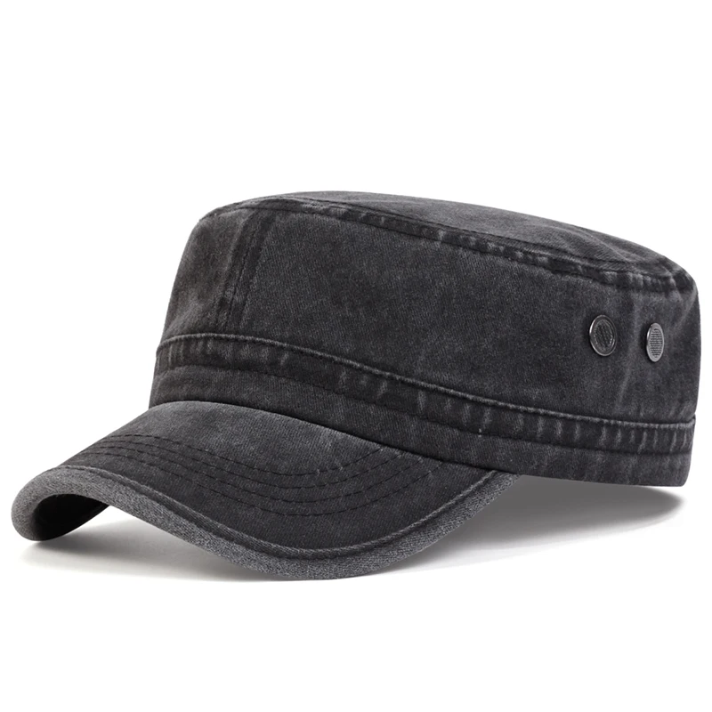 Baseball Cap Unisex Solid Color Flat Top for Spring Autumn
