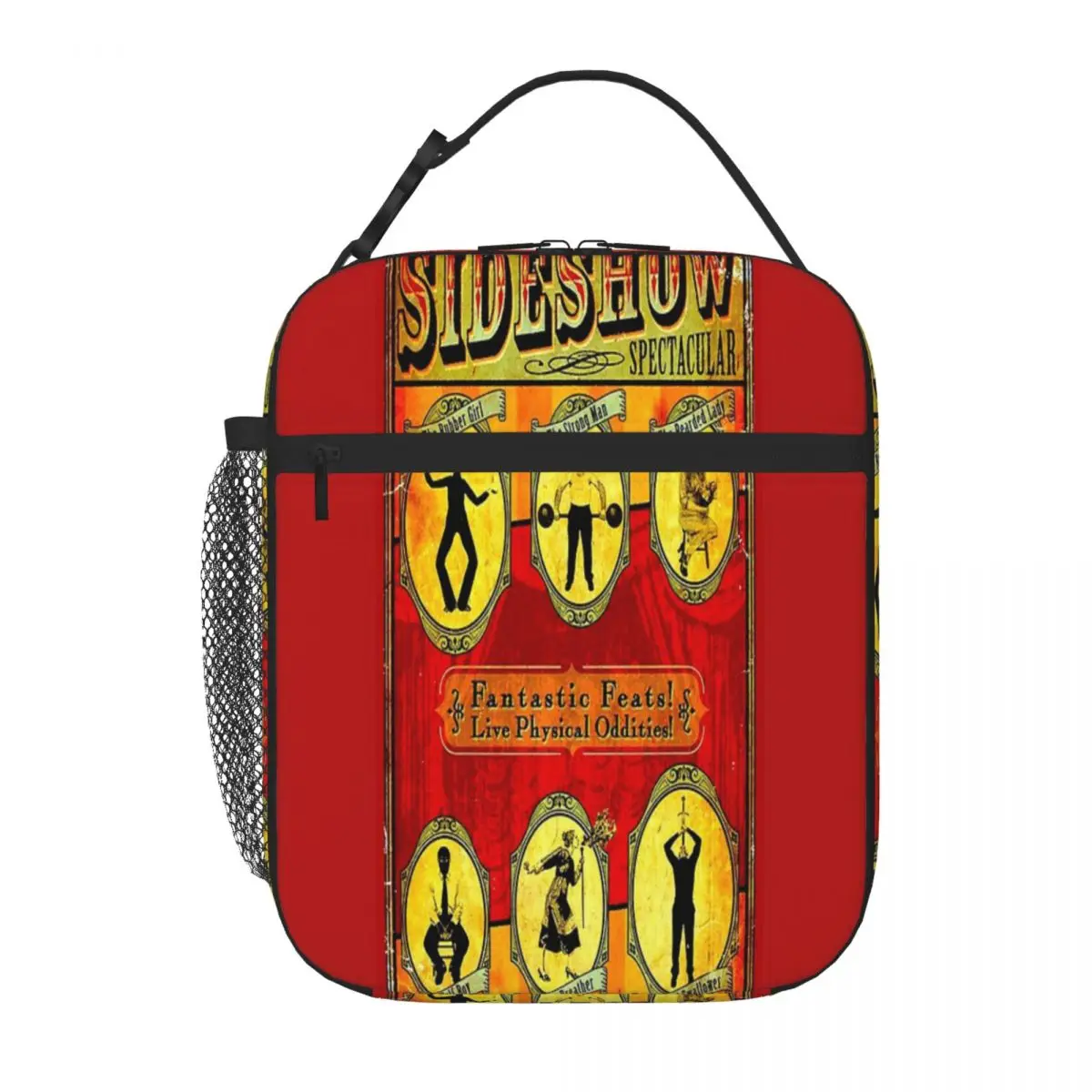 Sideshow Borse Isolate Per Lunchbox Con Stampa Pubblicitaria Da Circo Vintage Sideshow