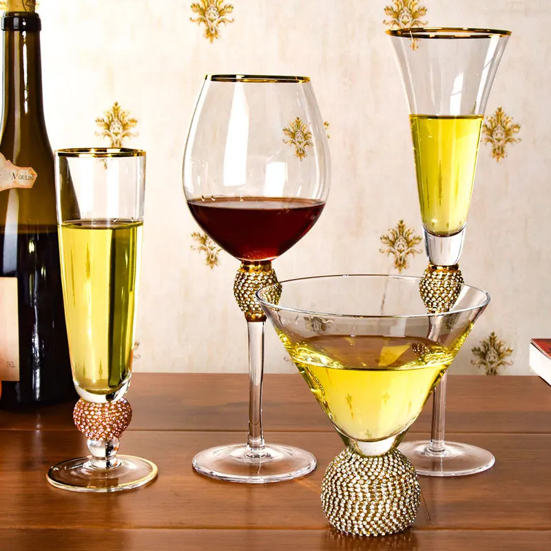 

Phnom Penh red wine glass champagne glass creative retro diamond-encrusted wine glass cocktail glass goblet wine set