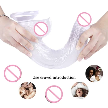 32cm Realistic Dildo with Suction Cup Inch Transparent Belt Curved Axis and Ball G-spot Vaginal Stimulator Female Penis Sex Toys 3