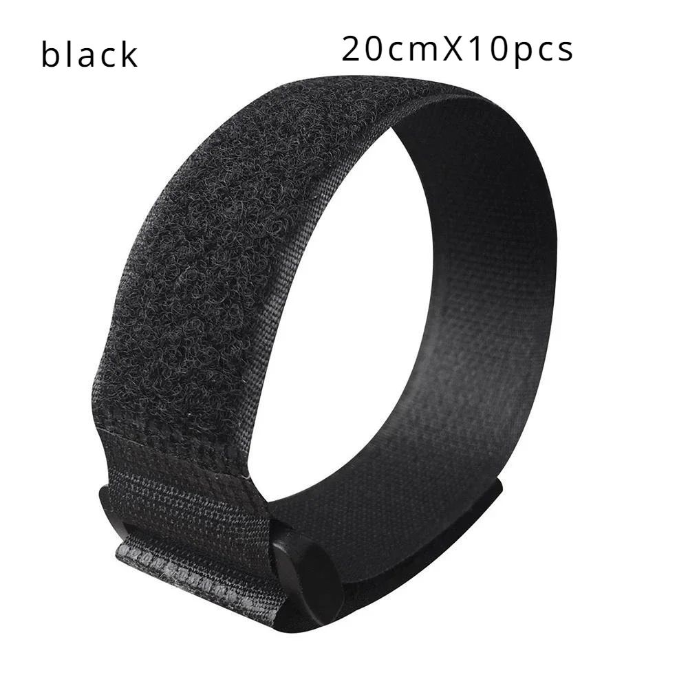 Bulk Pack of 10 Reusable Nylon Cable Securing Straps with Hook and Loop Fastening, Durable and Adjustable (20cm or 50cm Length Options)
