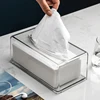 New Clear Acrylic Tissue Box Holder Tissue Dispenser Napkin Holder Car Home Office Desktop Tissue Storage Box Organizer 4