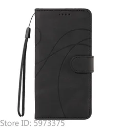 Dream Line Flip Wallet Leather Phone Case with Card Holder - Redmi A4 (Black)